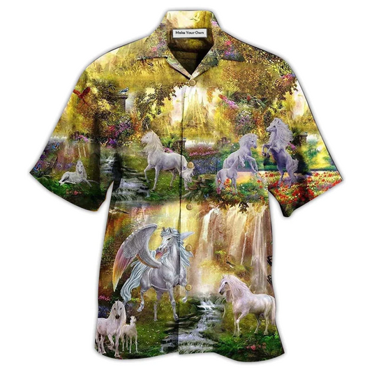 Hawaiian Shirt / Adults / S Horse Fly To Paradise - Hawaiian Shirt - Reefox