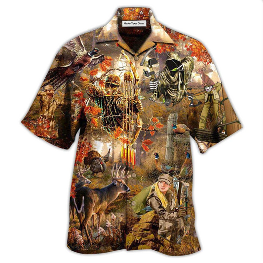 Hawaiian Shirt / Adults / S Hunting Bow And Arrow Were The History Of Mankind Cool - Hawaiian Shirt - Reefox