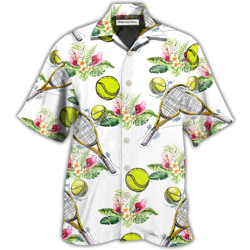Hawaiian Shirt / Adults / S Tennis Tropical Floral - Hawaiian Shirt - Reefox