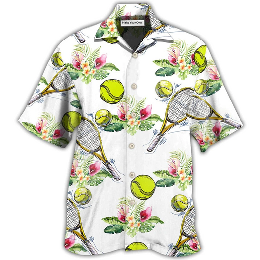 Hawaiian Shirt / Adults / S Tennis Tropical Floral - Hawaiian Shirt - Reefox