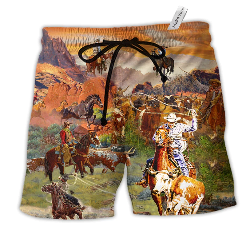 Beach Short / Adults / S Cowboy Love Life Love Nature - Beach Short Reefox - Owls Matrix LTD