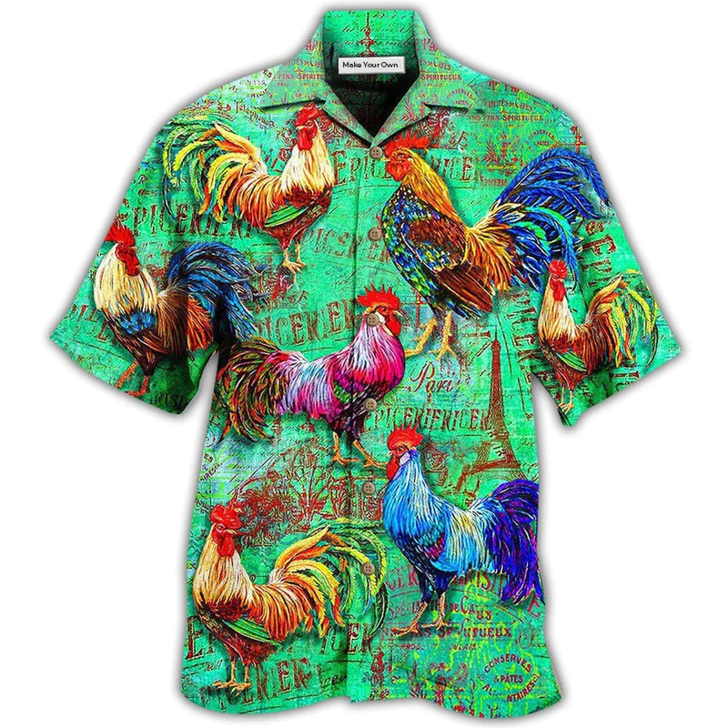 Hawaiian Shirt / Adults / S Chicken Love Green Farm Lover - Hawaiian Shirt - Reefox