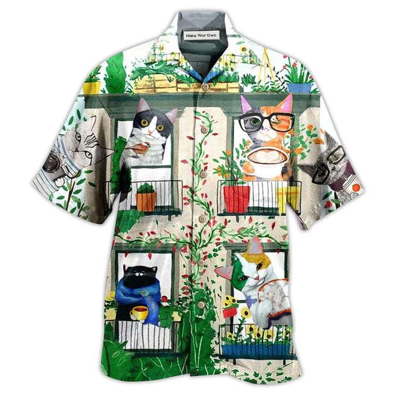 Hawaiian Shirt / Adults / S Cat Good Morning Fresh - Hawaiian Shirt - Reefox