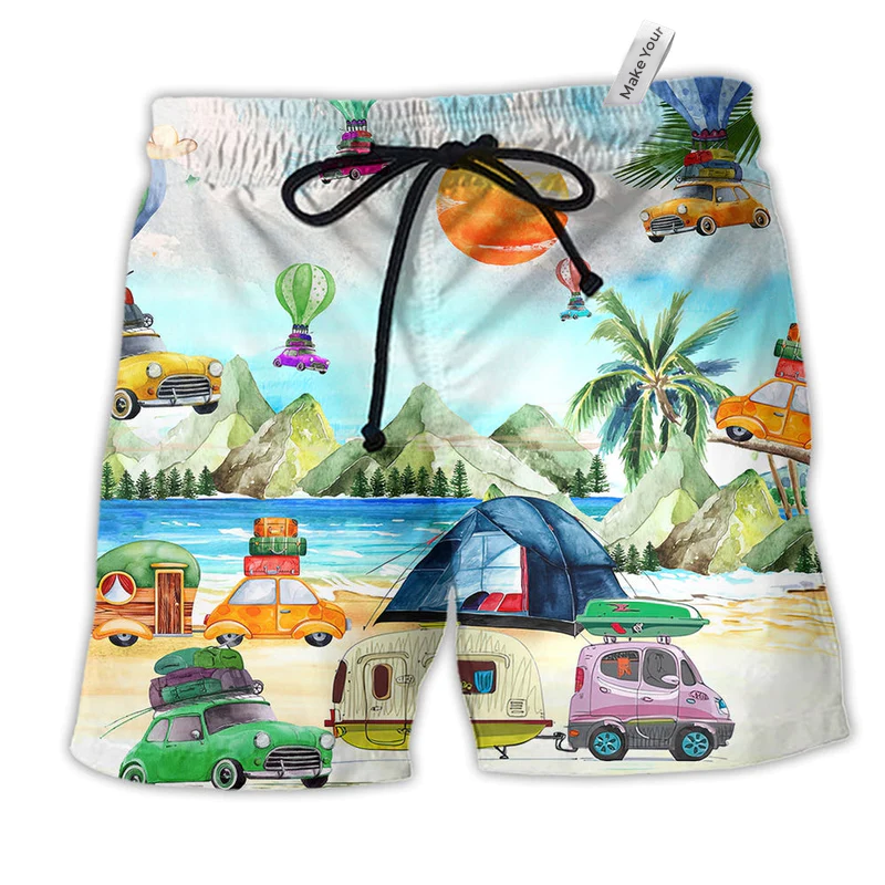 Beach Short / Adults / S Camping Get High With - Beach Short Reefox - Owls Matrix LTD