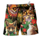 Beach Short / Adults / S Merry Christmas Foxmas With Flower - Beach Short Reefox - Owls Matrix LTD