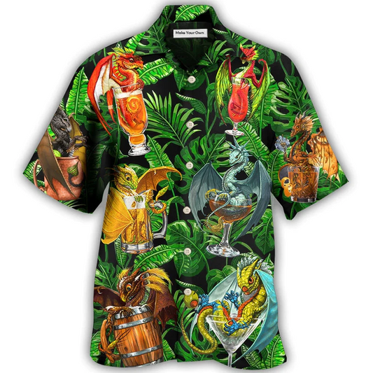 Dragon Drinking Dragon Style - Hawaiian Shirt - Reefox