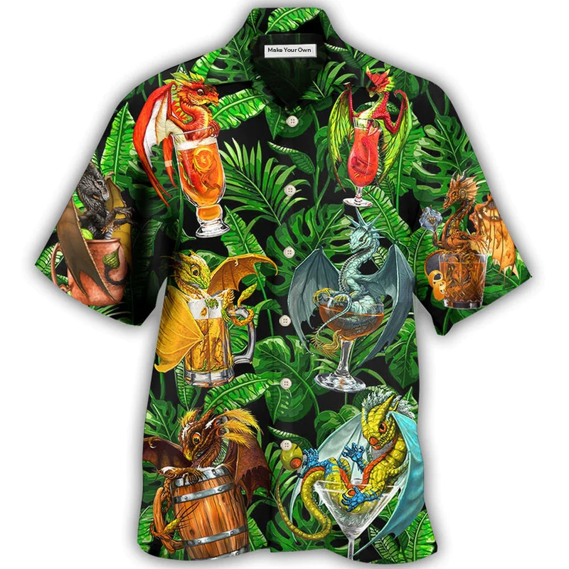Dragon Drinking Dragon Style - Hawaiian Shirt - Reefox