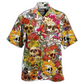 Skull Day Of The Dead Flower Skull - Hawaiian Shirt - Reefox