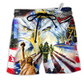 Beach Short / Adults / S America Proud Forever Style - Beach Short Reefox - Owls Matrix LTD