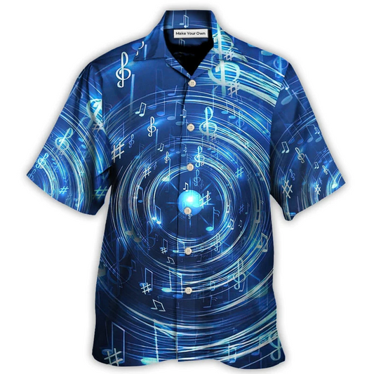 Hawaiian Shirt / Adults / S Music Neon Circle Music Notes - Hawaiian Shirt - Reefox