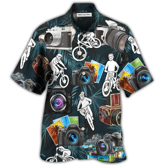 Hawaiian Shirt / Adults / S Camera I Like Cycling And Camera - Hawaiian Shirt - Reefox