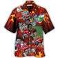Hawaiian Shirt / Adults / S Hot Rod Merry Christmas Red Style - Hawaiian Shirt - Reefox