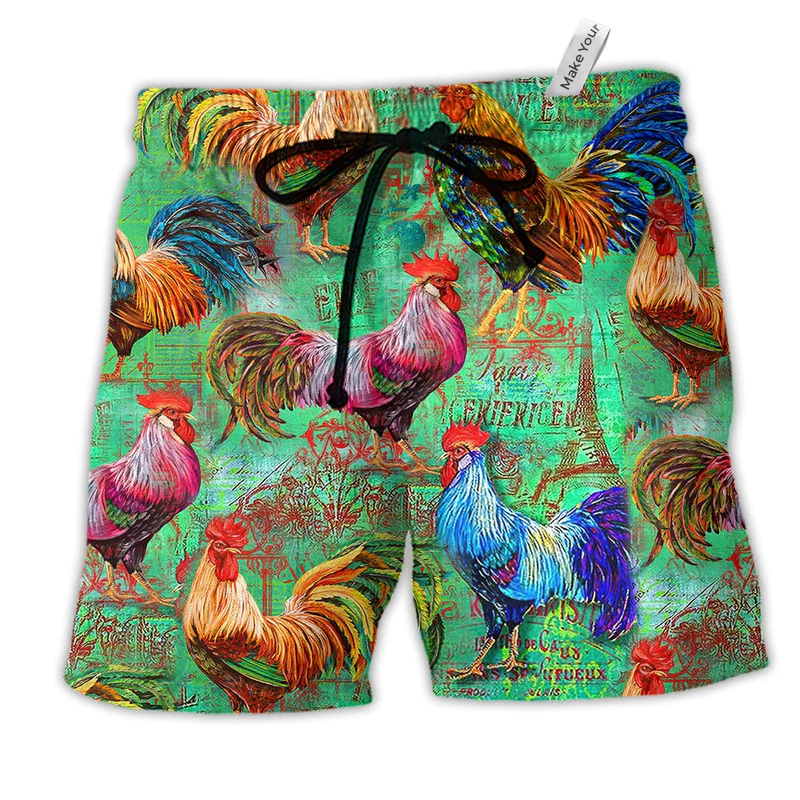 Beach Short / Adults / S Farm Chicken Love Green - Beach Short Reefox - Owls Matrix LTD