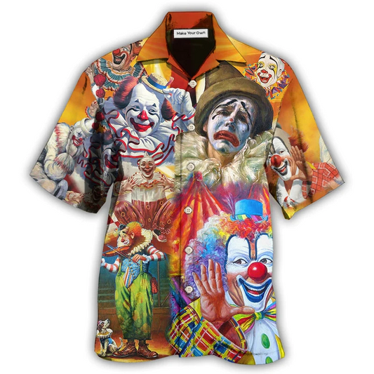 Hawaiian Shirt / Adults / S Clown Funny Happy In Crown - Hawaiian Shirt - Reefox