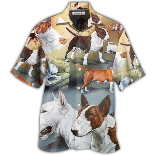 Hawaiian Shirt / Adults / S Bull Terrier Dog Lover Art Style - Hawaiian Shirt - Reefox