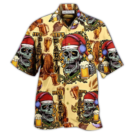 Hawaiian Shirt / Adults / S Skull Merry Xmas - Hawaiian Shirt - Reefox