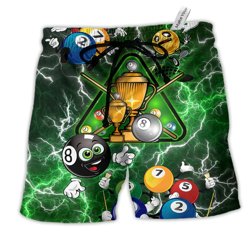 Beach Short / Adults / S Billiard Lover So Funny - Beach Short Reefox - Owls Matrix LTD