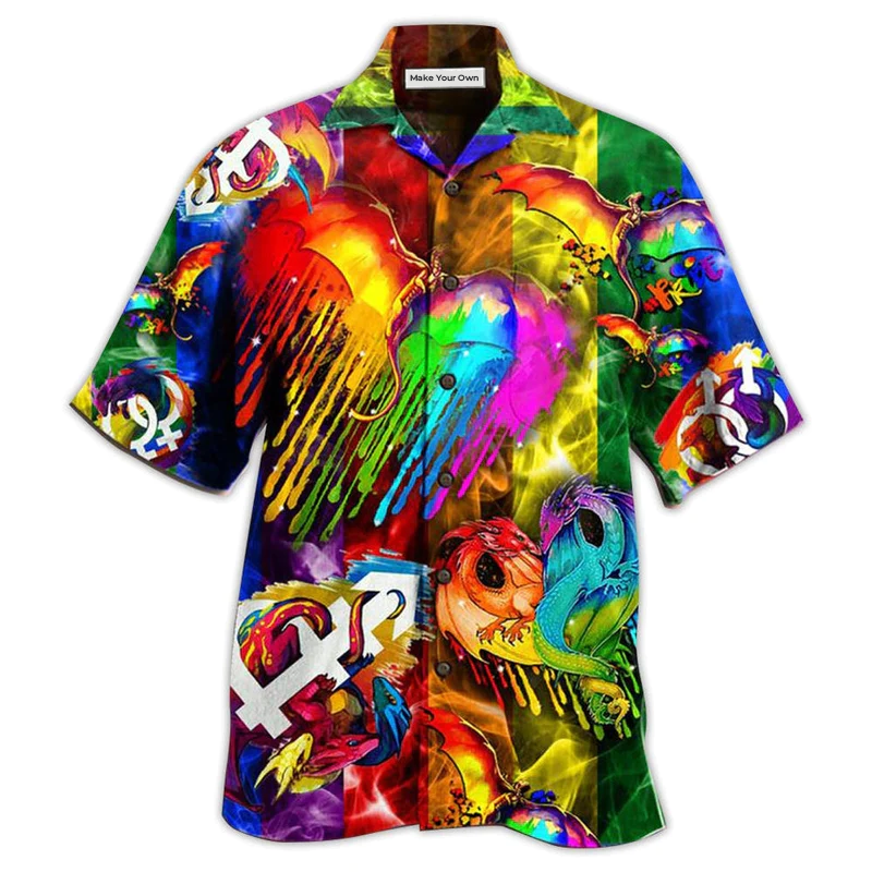 Hawaiian Shirt / Adults / S LGBT Dragon Love Life - Hawaiian Shirt - Reefox