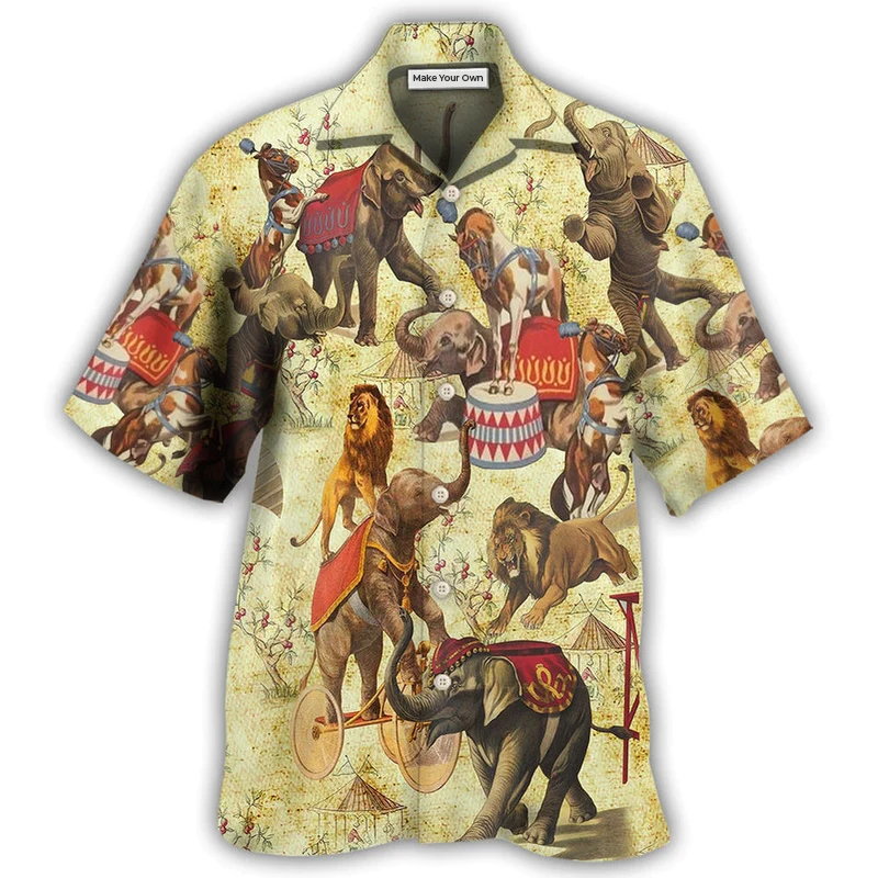 Hawaiian Shirt / Adults / S Elephant Circus Show - Hawaiian Shirt - Reefox