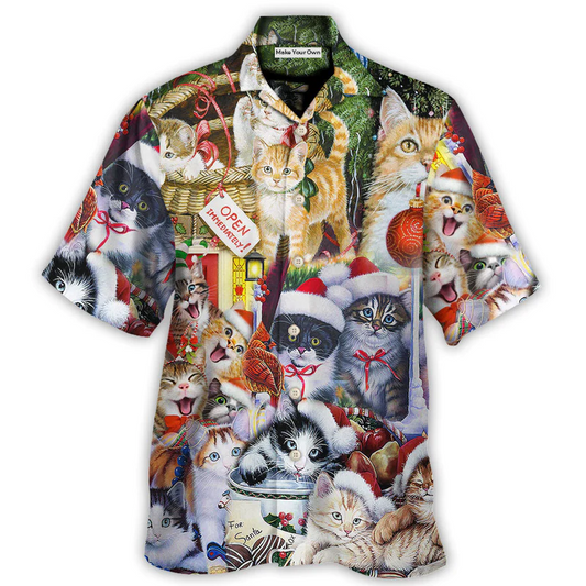 Hawaiian Shirt / Adults / S Christmas Cat Love Xmas - Hawaiian Shirt - Reefox