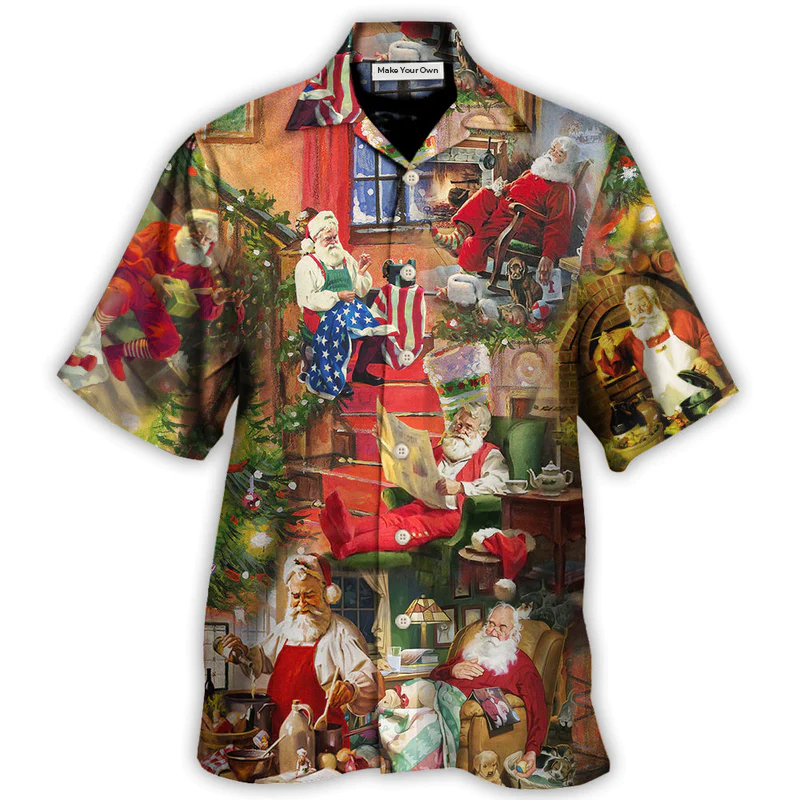 Hawaiian Shirt / Adults / S Christmas Santa Claus In Daily Life - Hawaiian Shirt - Reefox