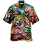 Hawaiian Shirt / Adults / S Motorcycle Racing America Flag - Hawaiian Shirt - Reefox