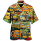 Hawaiian Shirt / Adults / S School Bus Stop Talking Just Say 10-4 School Bus Driver In Green - Hawaiian Shirt - Reefox