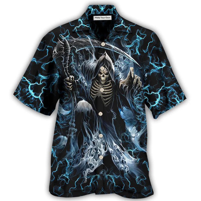 Skull Grumpy Old Man Stuck - Hawaiian Shirt - Reefox