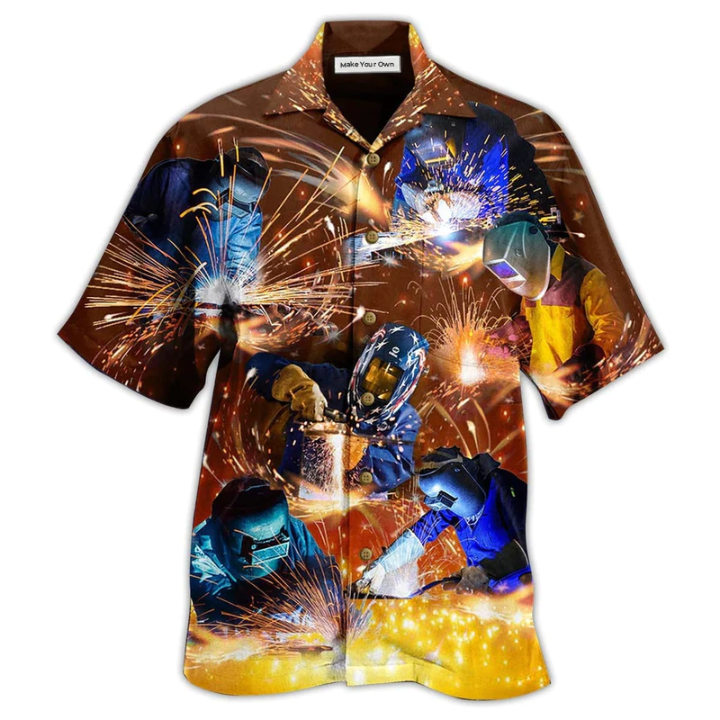 Hawaiian Shirt / Adults / S Welder Works Hard Love It - Hawaiian Shirt - Reefox