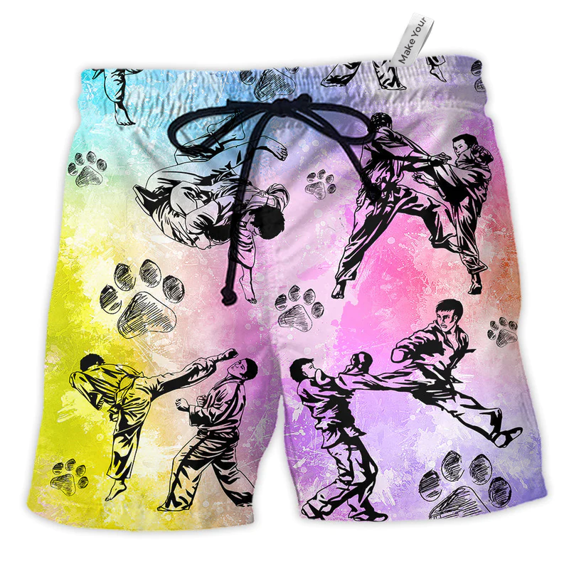 Beach Short / Adults / S Karate And Dogs I Like - Beach Short Reefox - Owls Matrix LTD