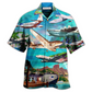 Hawaiian Shirt / Adults / S Airplane Fly To Hawaii Aircraft Love Life - Hawaiian Shirt - Reefox