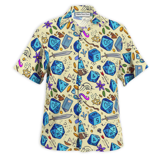 DnD Dice Sword Vintage Style - Hawaiian Shirt - Reefox
