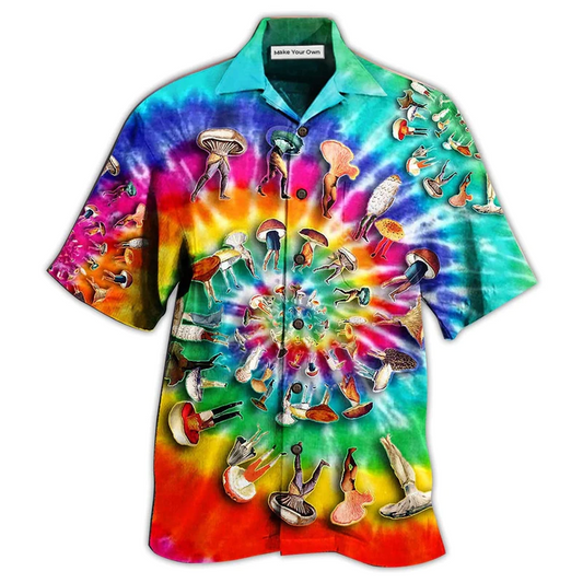Hawaiian Shirt / Adults / S Hippie Mushroom Peace Life A Little Hippie - Hawaiian Shirt - Reefox