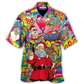 Christmas In July Santa Hippie Sending Gift In Summer - Hawaiian Shirt