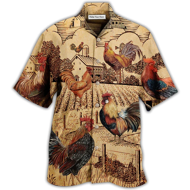 Hawaiian Shirt / Adults / S Chicken Love Vintage Style - Hawaiian Shirt - Reefox