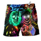 Beach Short / Adults / S Skull Glowing So Colorful - Beach Short Reefox - Owls Matrix LTD