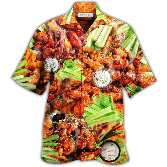 Hawaiian Shirt / Adults / S Food Ain't Nothing Chicken Wing - Hawaiian Shirt - Reefox