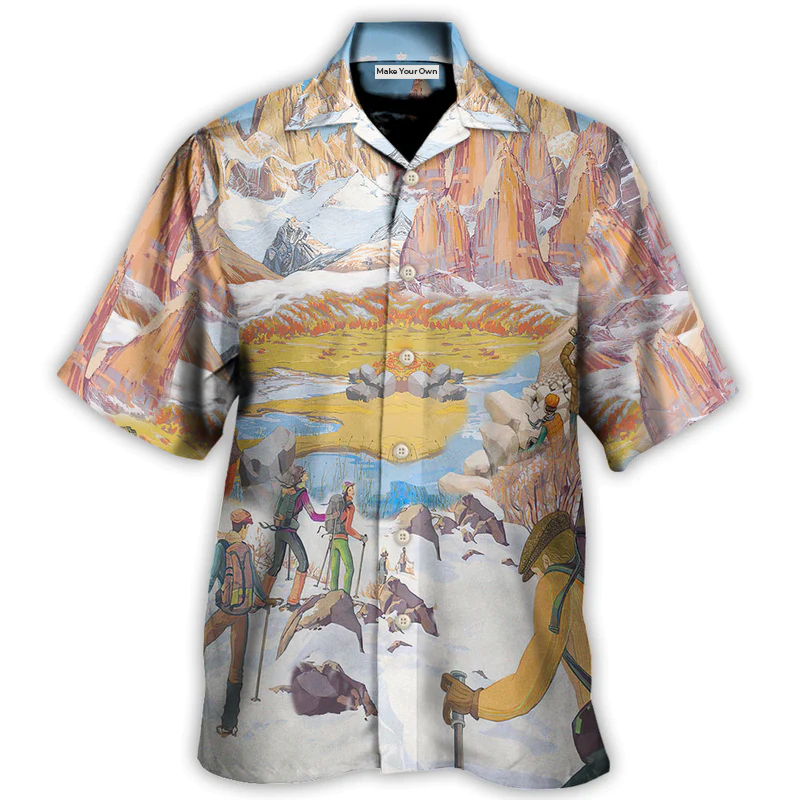 Hawaiian Shirt / Adults / S Climbing Life's A Climb But The View Is Great - Hawaiian Shirt - Reefox
