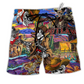 Beach Short / Adults / S Cowboy Pirates Skull Love Life Colorful - Beach Short Reefox - Owls Matrix LTD