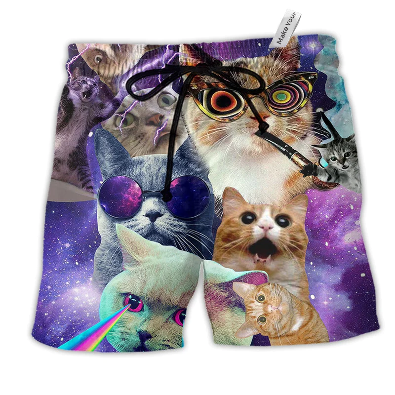 Beach Short / Adults / S Cat The Battle Flying Cat Rebellion - Beach Short Reefox - Owls Matrix LTD