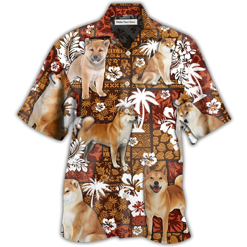 Hawaiian Shirt / Adults / S Akita Dog Lovely Tropical Style - Hawaiian Shirt - Reefox