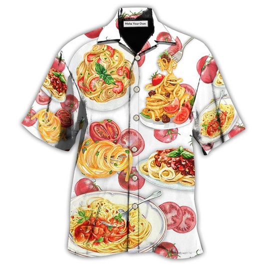 Hawaiian Shirt / Adults / S Food Pasta Make Me Happy Delicious Meal - Hawaiian Shirt - Reefox