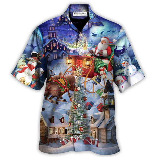 Hawaiian Shirt / Adults / S Christmas Rudolph Santa Claus Reindeer Gift Light Art Style - Hawaiian Shirt - Reefox