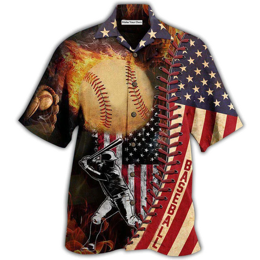 Hawaiian Shirt / Adults / S Baseball Nothing More America Than Baseball - Hawaiian Shirt - Reefox