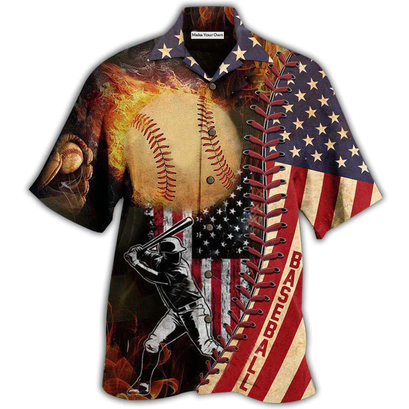 Hawaiian Shirt / Adults / S Baseball Nothing More America Than Baseball - Hawaiian Shirt - Reefox
