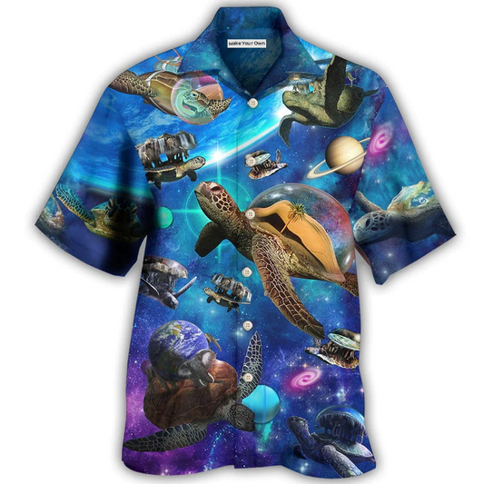 Hawaiian Shirt / Adults / S Turtle Loves Amazing Planet Style - Hawaiian Shirt - Reefox