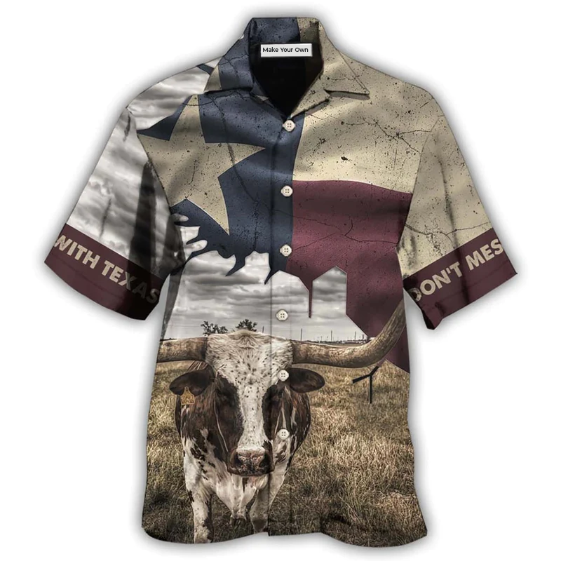Hawaiian Shirt / Adults / S Texas Peace Life Cows Style - Hawaiian Shirt - Reefox