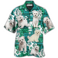 Hawaiian Shirt / Adults / S Maltese Dog Green Tropical Style - Hawaiian Shirt - Reefox