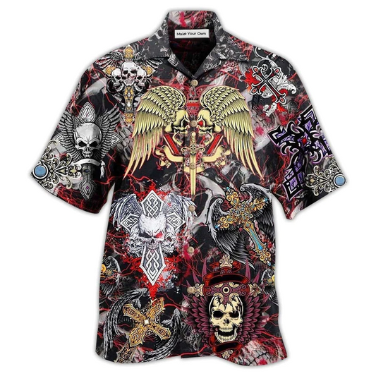 Hawaiian Shirt / Adults / S Skull Loves Key Cool - Hawaiian Shirt - Reefox