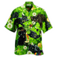 Hawaiian Shirt / Adults / S Black Cat Love Green Leaf - Hawaiian Shirt - Reefox